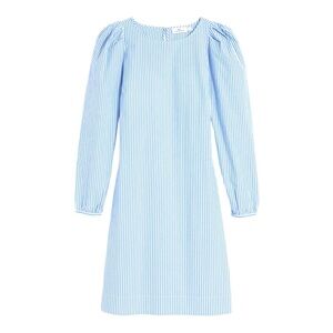 Vineyard Vines Blue and White Striped Puff Sleeve Mini Dress – Size Small EUC